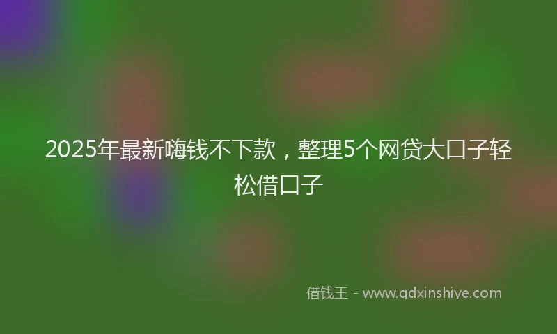 2025年最新嗨钱不下款，整理5个网贷大口子轻松借口子