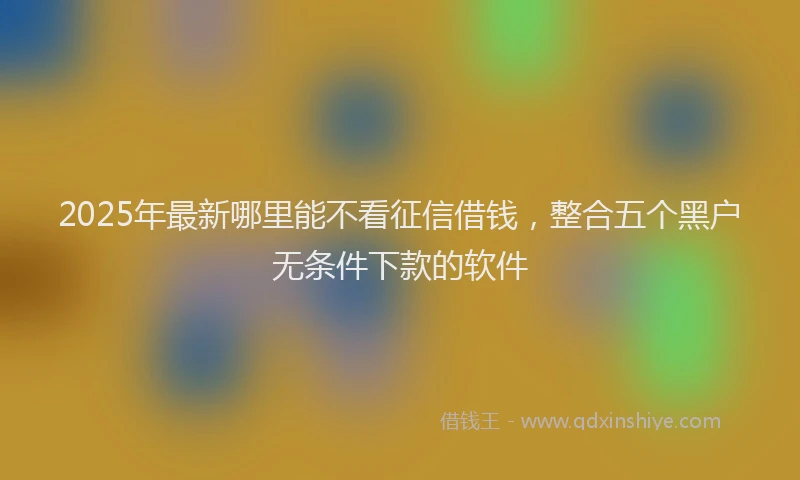 2025年最新哪里能不看征信借钱，整合五个黑户无条件下款的软件