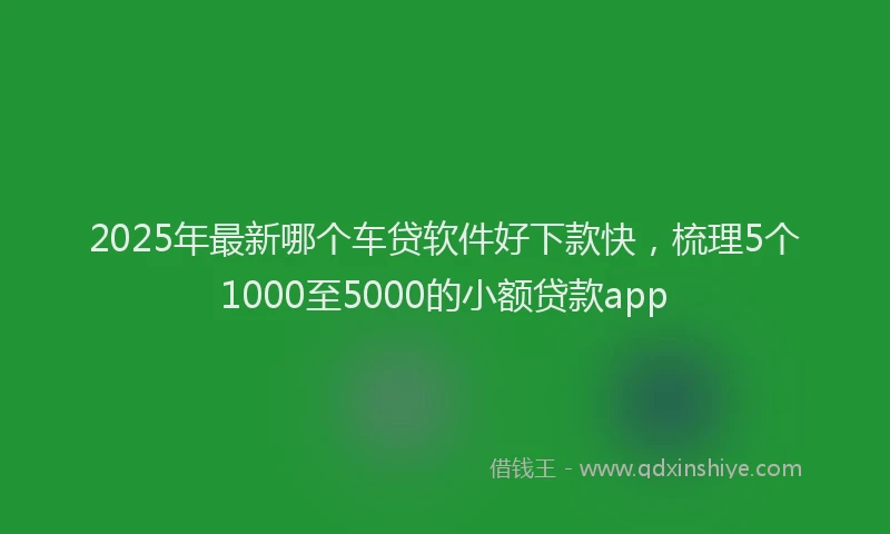 2025年最新哪个车贷软件好下款快，梳理5个1000至5000的小额贷款app