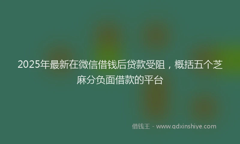 2025年最新在微信借钱后贷款受阻，概括五个芝麻分负面借款的平台