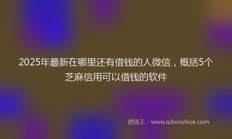 2025年最新在哪里还有借钱的人微信，概括5个芝麻信用可以借钱的软件