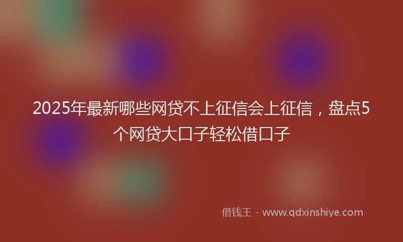 2025年最新哪些网贷不上征信会上征信，盘点5个网贷大口子轻松借口子