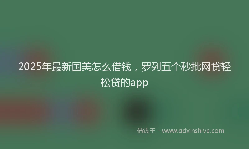 2025年最新国美怎么借钱，罗列五个秒批网贷轻松贷的app
