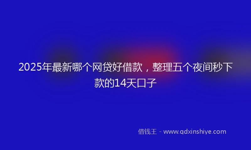 2025年最新哪个网贷好借款，整理五个夜间秒下款的14天口子
