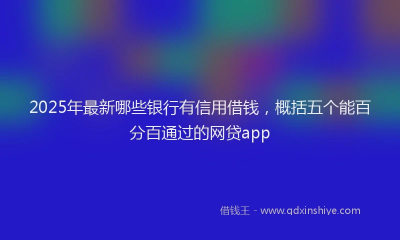 2025年最新哪些银行有信用借钱，概括五个能百分百通过的网贷app