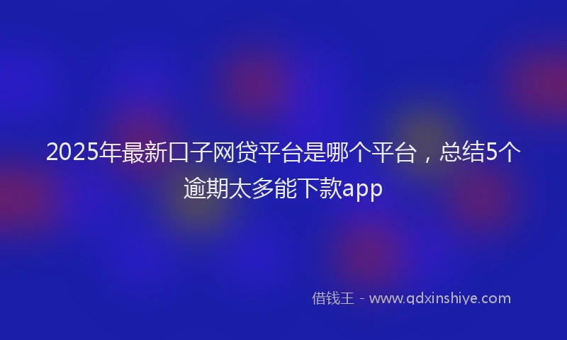 2025年最新口子网贷平台是哪个平台，总结5个逾期太多能下款app