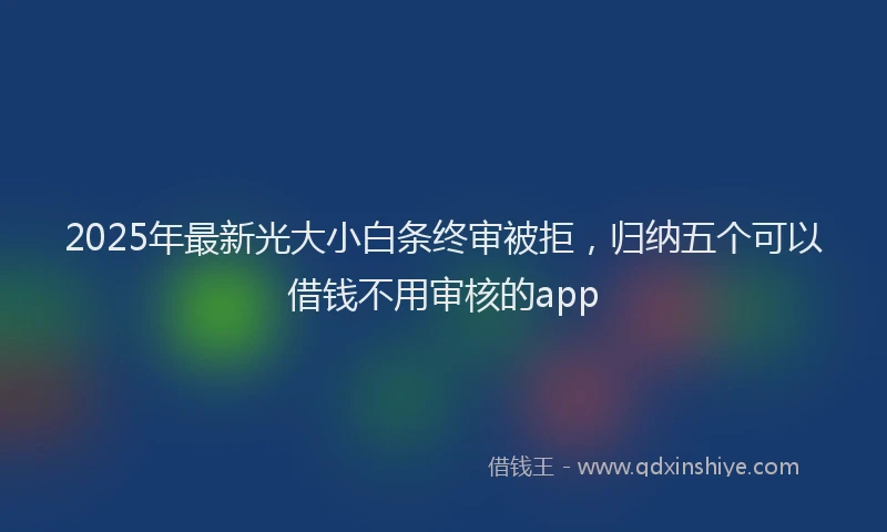 2025年最新光大小白条终审被拒，归纳五个可以借钱不用审核的app