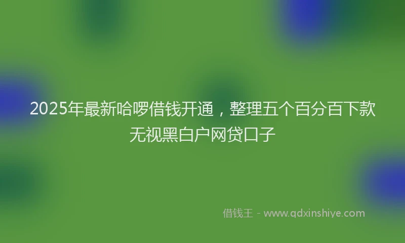 2025年最新哈啰借钱开通，整理五个百分百下款无视黑白户网贷口子
