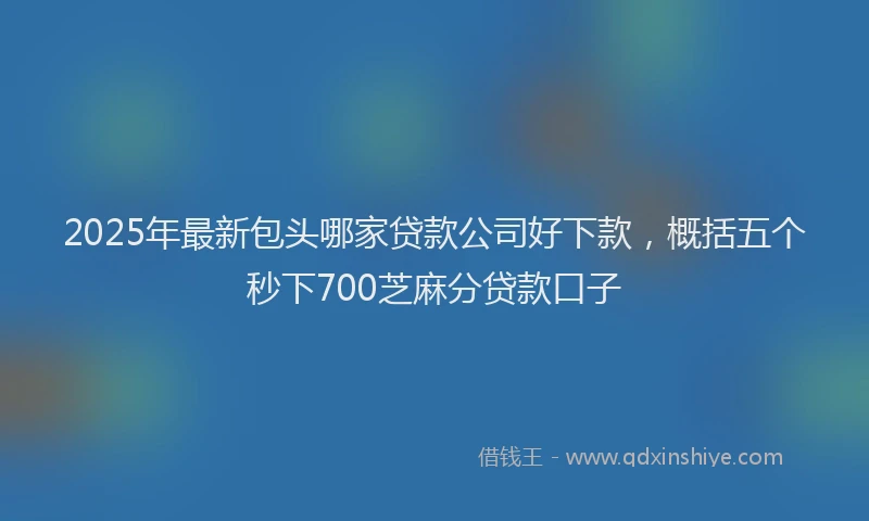 2025年最新包头哪家贷款公司好下款，概括五个秒下700芝麻分贷款口子