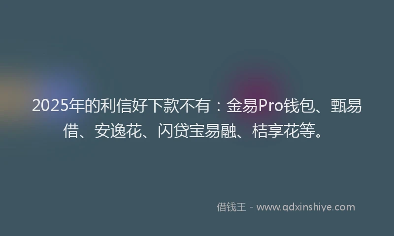 2025年的利信好下款不有：金易Pro钱包、甄易借、安逸花、闪贷宝易融、桔享花等。