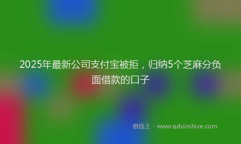 2025年最新公司支付宝被拒，归纳5个芝麻分负面借款的口子