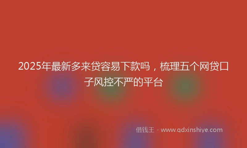 2025年最新多来贷容易下款吗，梳理五个网贷口子风控不严的平台