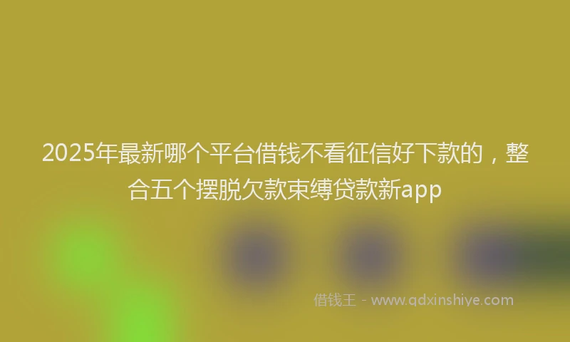 2025年最新哪个平台借钱不看征信好下款的，整合五个摆脱欠款束缚贷款新app