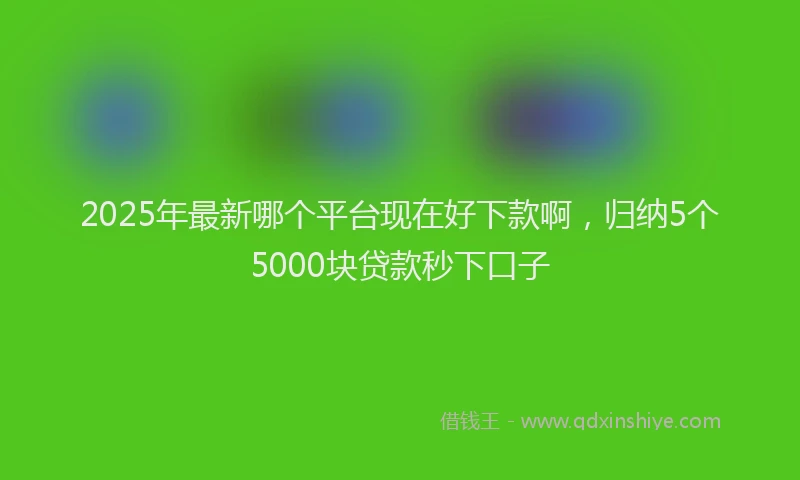 2025年最新哪个平台现在好下款啊，归纳5个5000块贷款秒下口子
