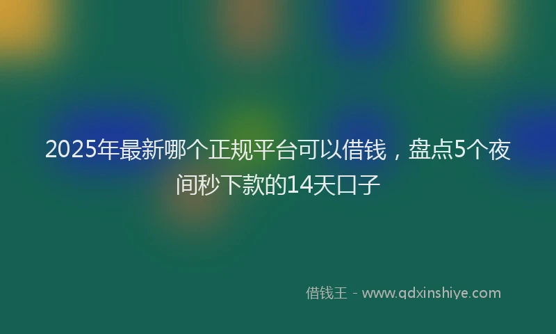 2025年最新哪个正规平台可以借钱，盘点5个夜间秒下款的14天口子