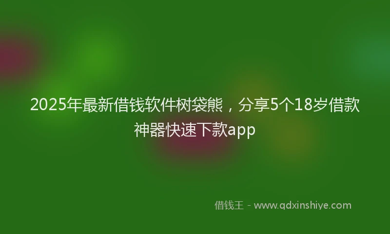 2025年最新借钱软件树袋熊，分享5个18岁借款神器快速下款app