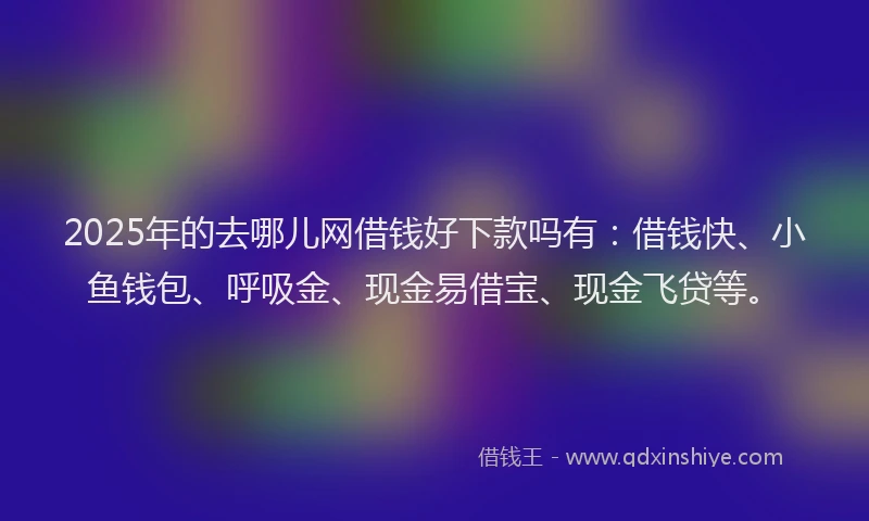 2025年的去哪儿网借钱好下款吗有：借钱快、小鱼钱包、呼吸金、现金易借宝、现金飞贷等。
