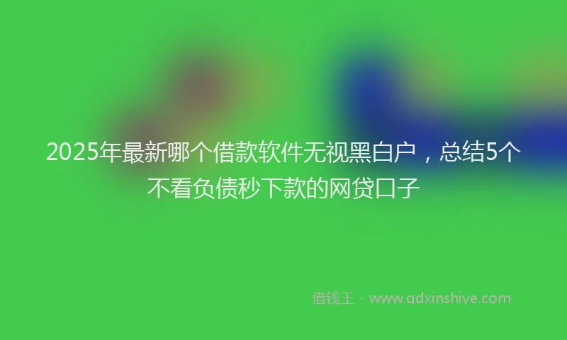 2025年最新哪个借款软件无视黑白户，总结5个不看负债秒下款的网贷口子
