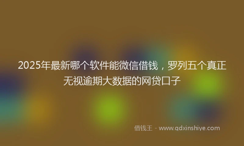 2025年最新哪个软件能微信借钱，罗列五个真正无视逾期大数据的网贷口子