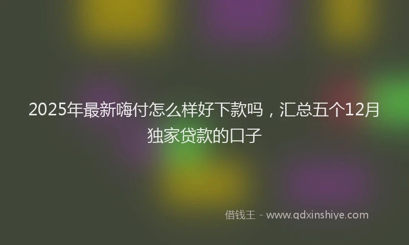 2025年最新嗨付怎么样好下款吗，汇总五个12月独家贷款的口子