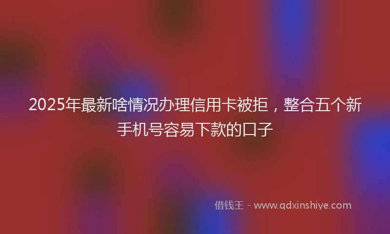 2025年最新啥情况办理信用卡被拒，整合五个新手机号容易下款的口子