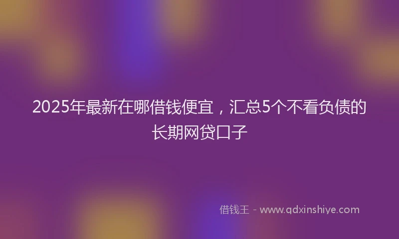 2025年最新在哪借钱便宜，汇总5个不看负债的长期网贷口子