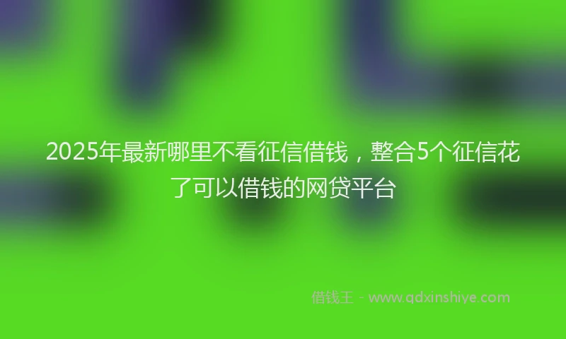 2025年最新哪里不看征信借钱，整合5个征信花了可以借钱的网贷平台