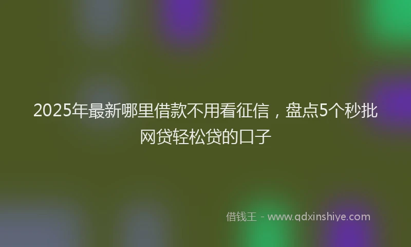2025年最新哪里借款不用看征信，盘点5个秒批网贷轻松贷的口子