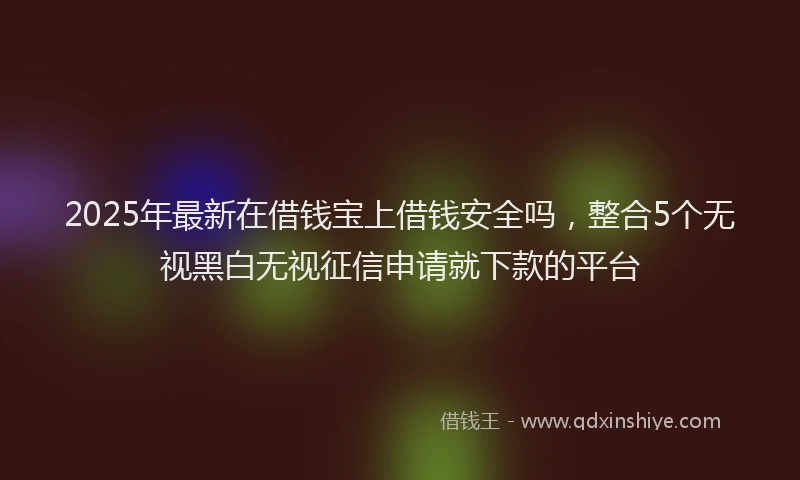 2025年最新在借钱宝上借钱安全吗，整合5个无视黑白无视征信申请就下款的平台