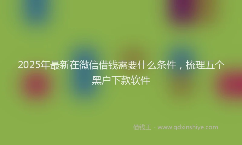 2025年最新在微信借钱需要什么条件，梳理五个黑户下款软件