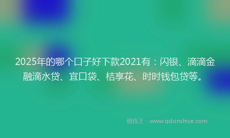 2025年的哪个口子好下款2021有：闪银、滴滴金融滴水贷、宜口袋、桔享花、时时钱包贷等。