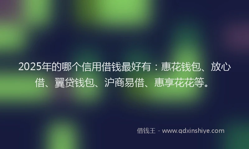 2025年的哪个信用借钱最好有：惠花钱包、放心借、翼贷钱包、沪商易借、惠享花花等。