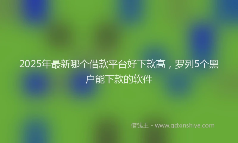 2025年最新哪个借款平台好下款高，罗列5个黑户能下款的软件