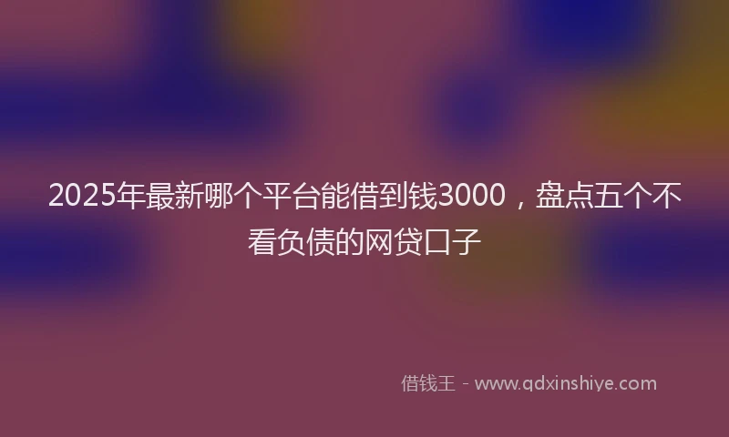 2025年最新哪个平台能借到钱3000，盘点五个不看负债的网贷口子