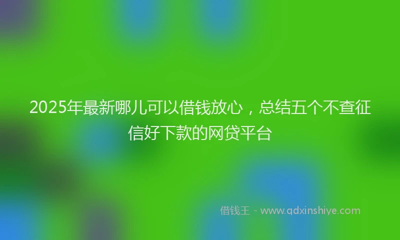 2025年最新哪儿可以借钱放心，总结五个不查征信好下款的网贷平台