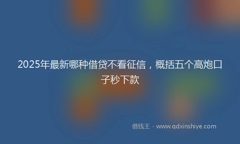 2025年最新哪种借贷不看征信，概括五个高炮口子秒下款