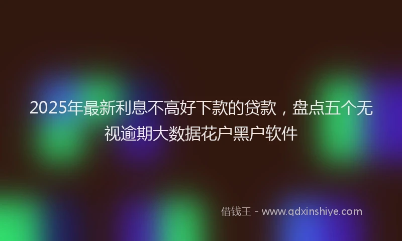 2025年最新利息不高好下款的贷款，盘点五个无视逾期大数据花户黑户软件