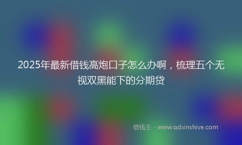 2025年最新借钱高炮口子怎么办啊，梳理五个无视双黑能下的分期贷