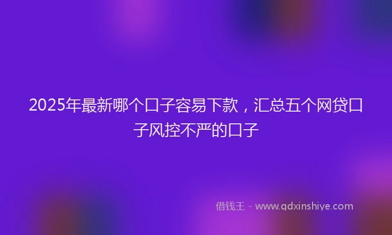 2025年最新哪个口子容易下款，汇总五个网贷口子风控不严的口子