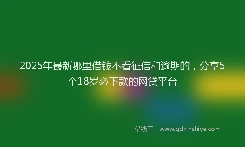 2025年最新哪里借钱不看征信和逾期的，分享5个18岁必下款的网贷平台