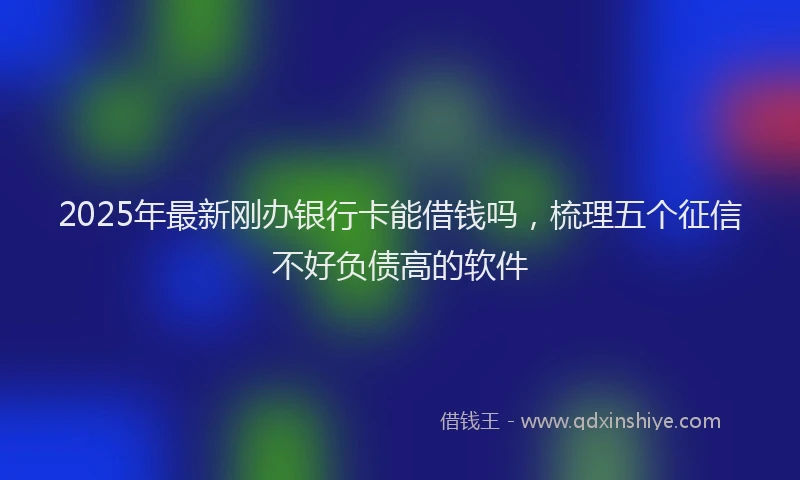 2025年最新刚办银行卡能借钱吗，梳理五个征信不好负债高的软件