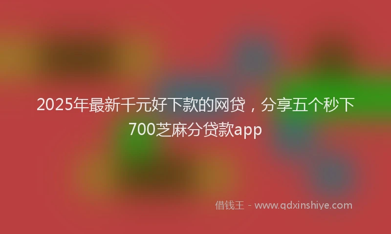 2025年最新千元好下款的网贷，分享五个秒下700芝麻分贷款app