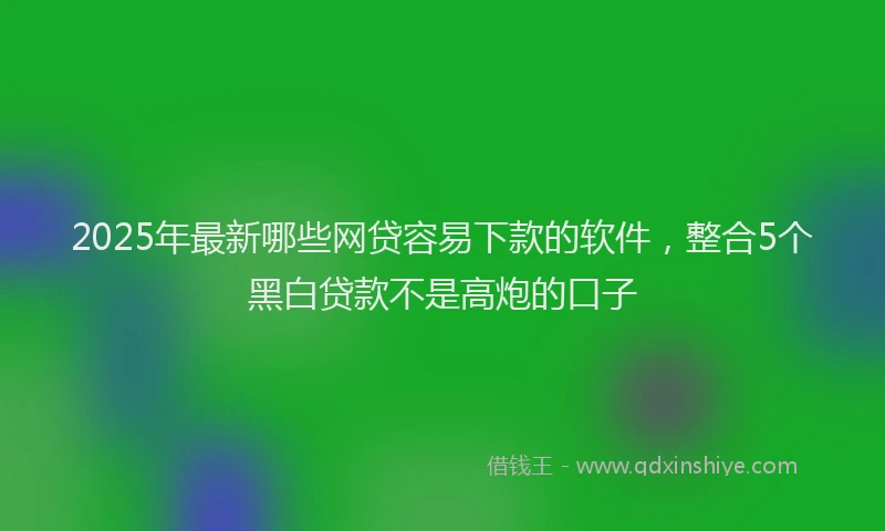 2025年最新哪些网贷容易下款的软件，整合5个黑白贷款不是高炮的口子