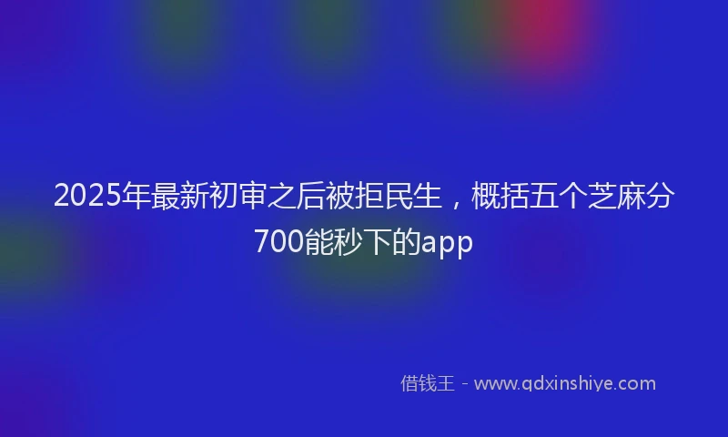 2025年最新初审之后被拒民生，概括五个芝麻分700能秒下的app