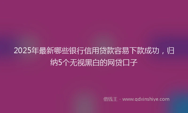 2025年最新哪些银行信用贷款容易下款成功，归纳5个无视黑白的网贷口子