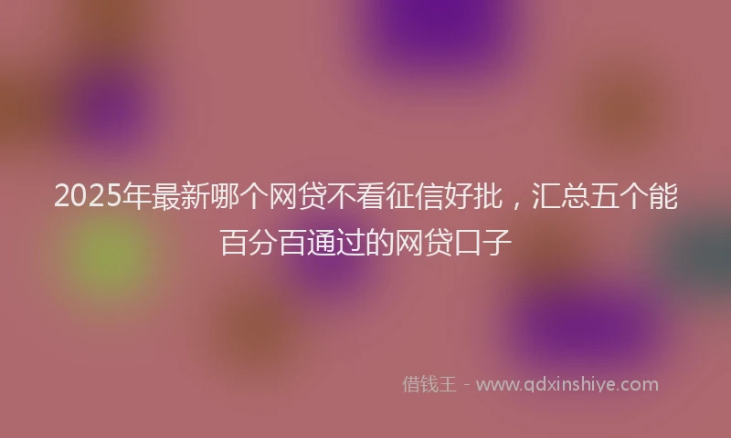 2025年最新哪个网贷不看征信好批，汇总五个能百分百通过的网贷口子