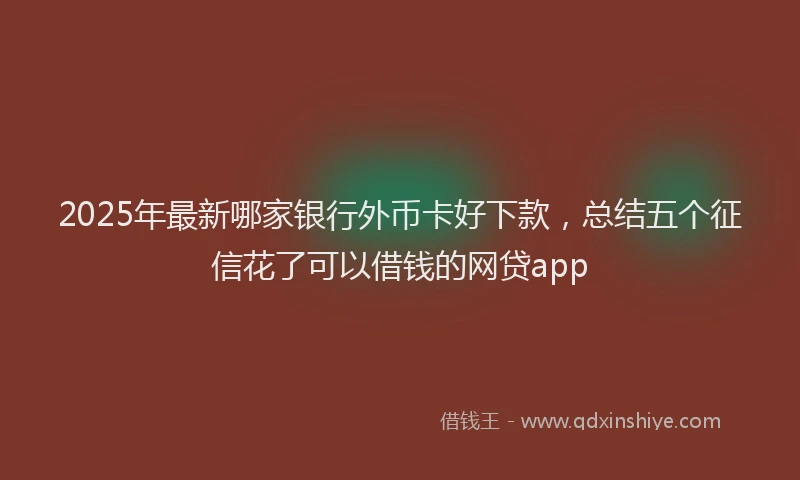 2025年最新哪家银行外币卡好下款，总结五个征信花了可以借钱的网贷app