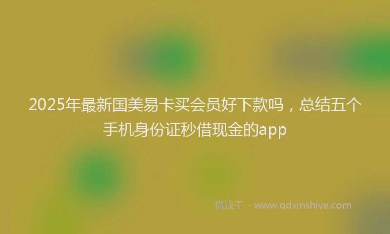 2025年最新国美易卡买会员好下款吗，总结五个手机身份证秒借现金的app