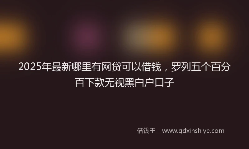 2025年最新哪里有网贷可以借钱，罗列五个百分百下款无视黑白户口子