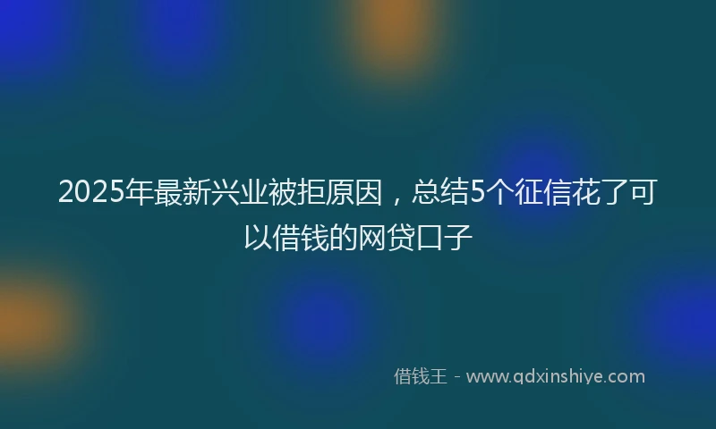 2025年最新兴业被拒原因，总结5个征信花了可以借钱的网贷口子